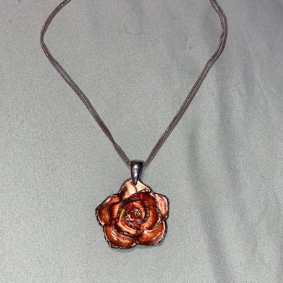 Sterling Silver Flower Necklace - Picture 1 of 2